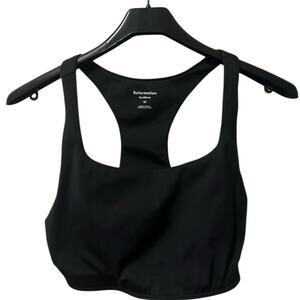 Reformation Gwen Ecomove Racerback Sports Bra Black Size XS Athletic Yoga Gym
